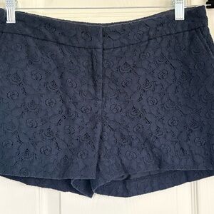 Kenar Navy Lace High Waist Shorts